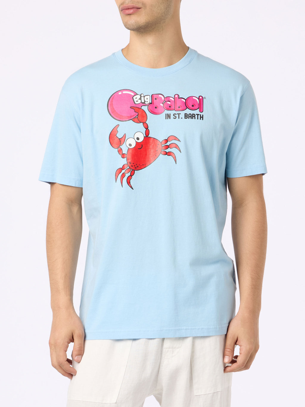 T-shirt azzurra con stampa Big Babol crab party | Special product image 3
