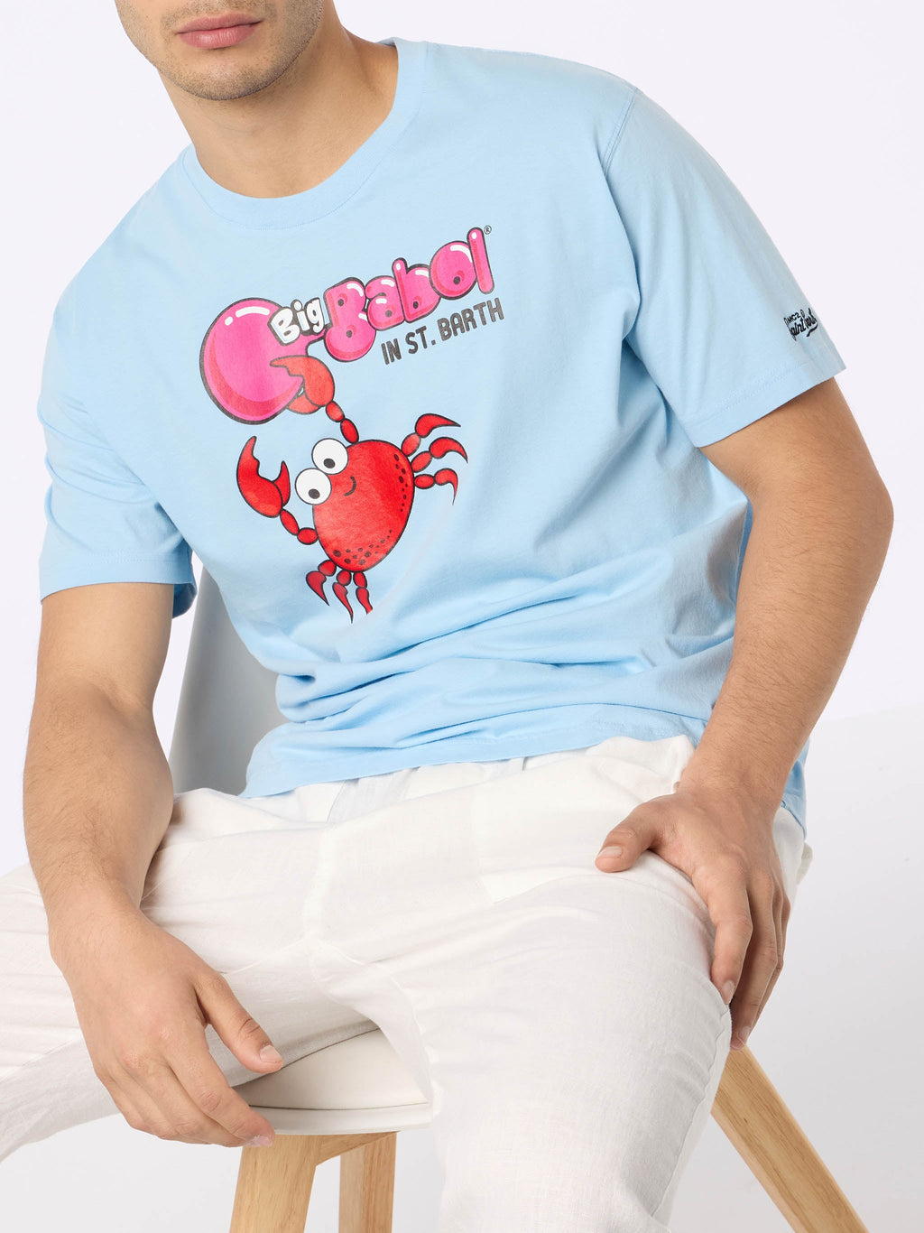 T-shirt azzurra con stampa Big Babol crab party | Special product image 2