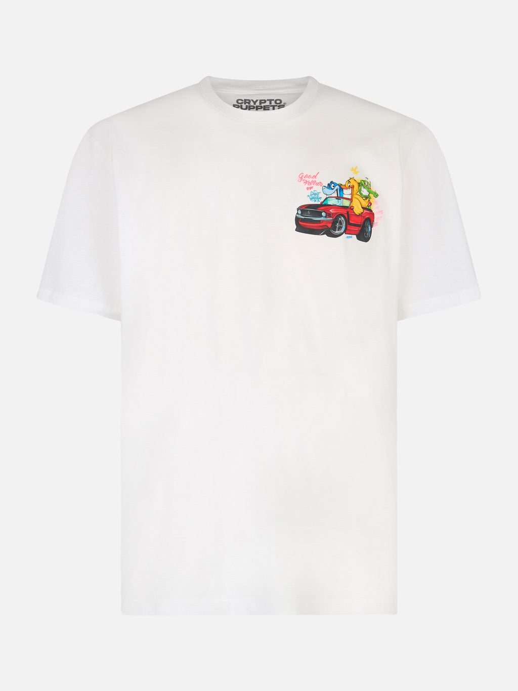 T-shirt bianca con stampa Cryptopuppets Good Fellas product image 5