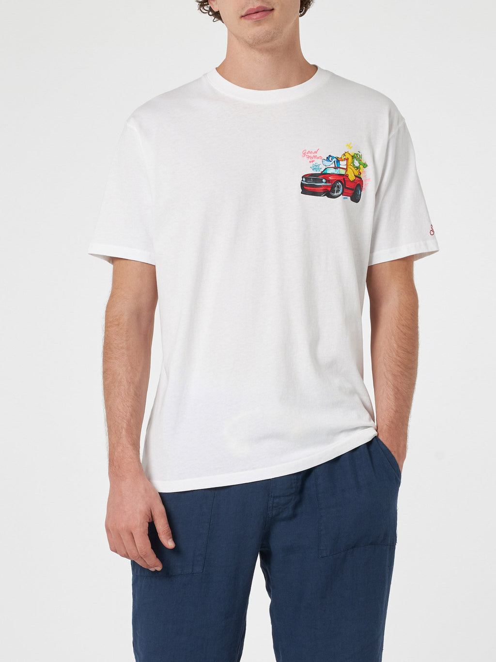 T-shirt bianca con stampa Cryptopuppets Good Fellas product image 4