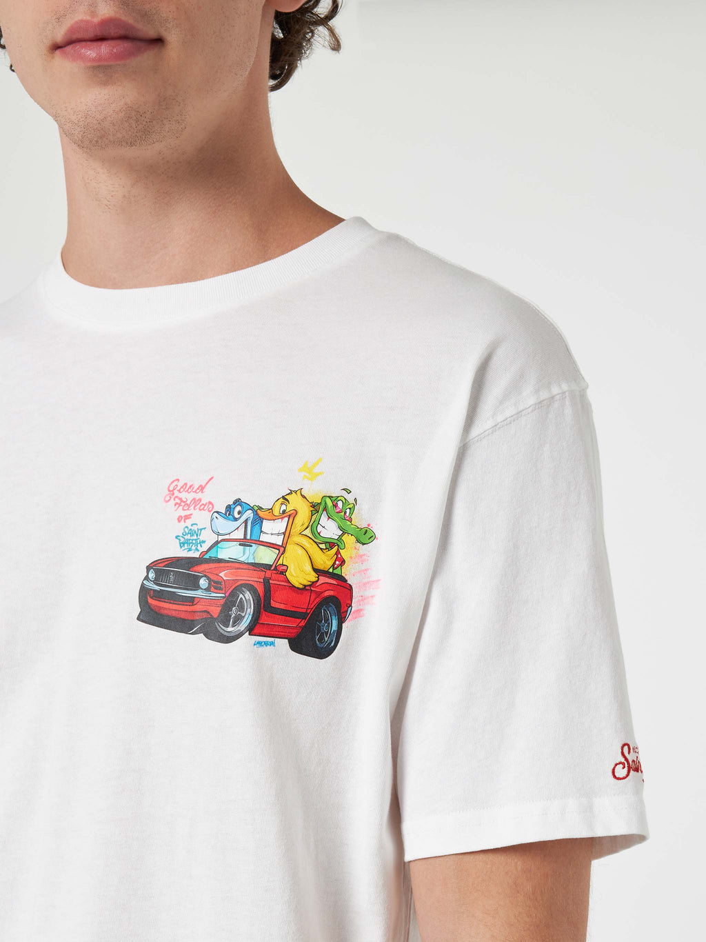 T-shirt bianca con stampa Cryptopuppets Good Fellas product image 2