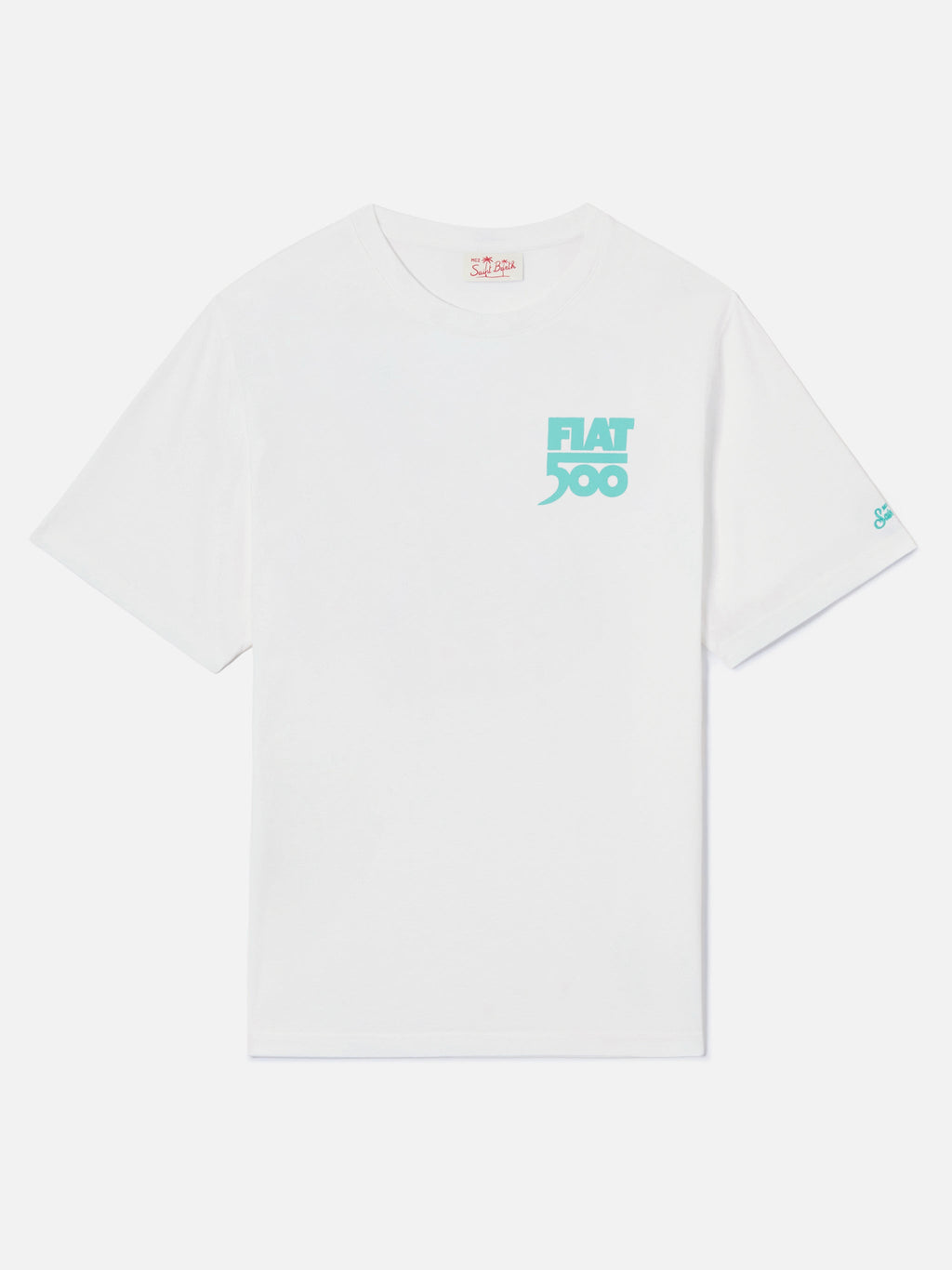 T-shirt bianca con stampa Fiat 500 Spiaggina | Special product image 1