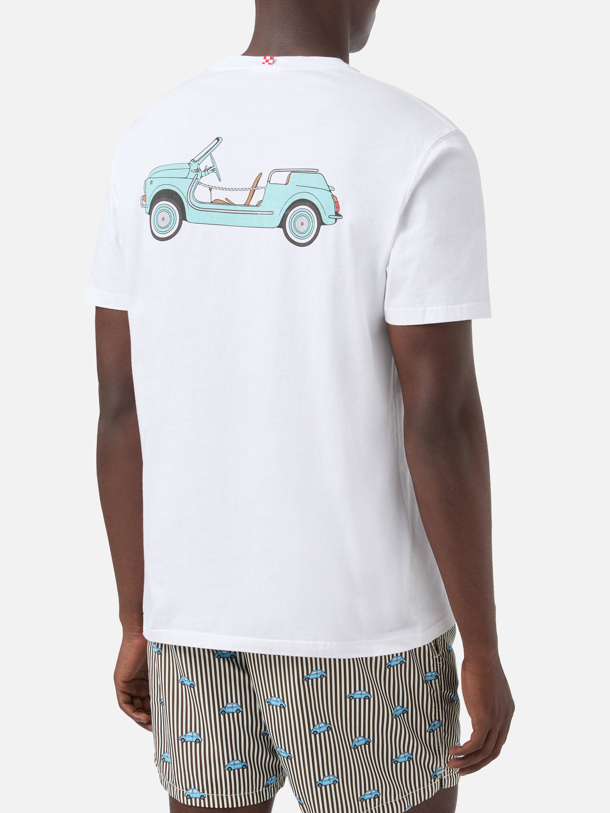T-shirt bianca con stampa Fiat 500 Spiaggina | Special product image 4