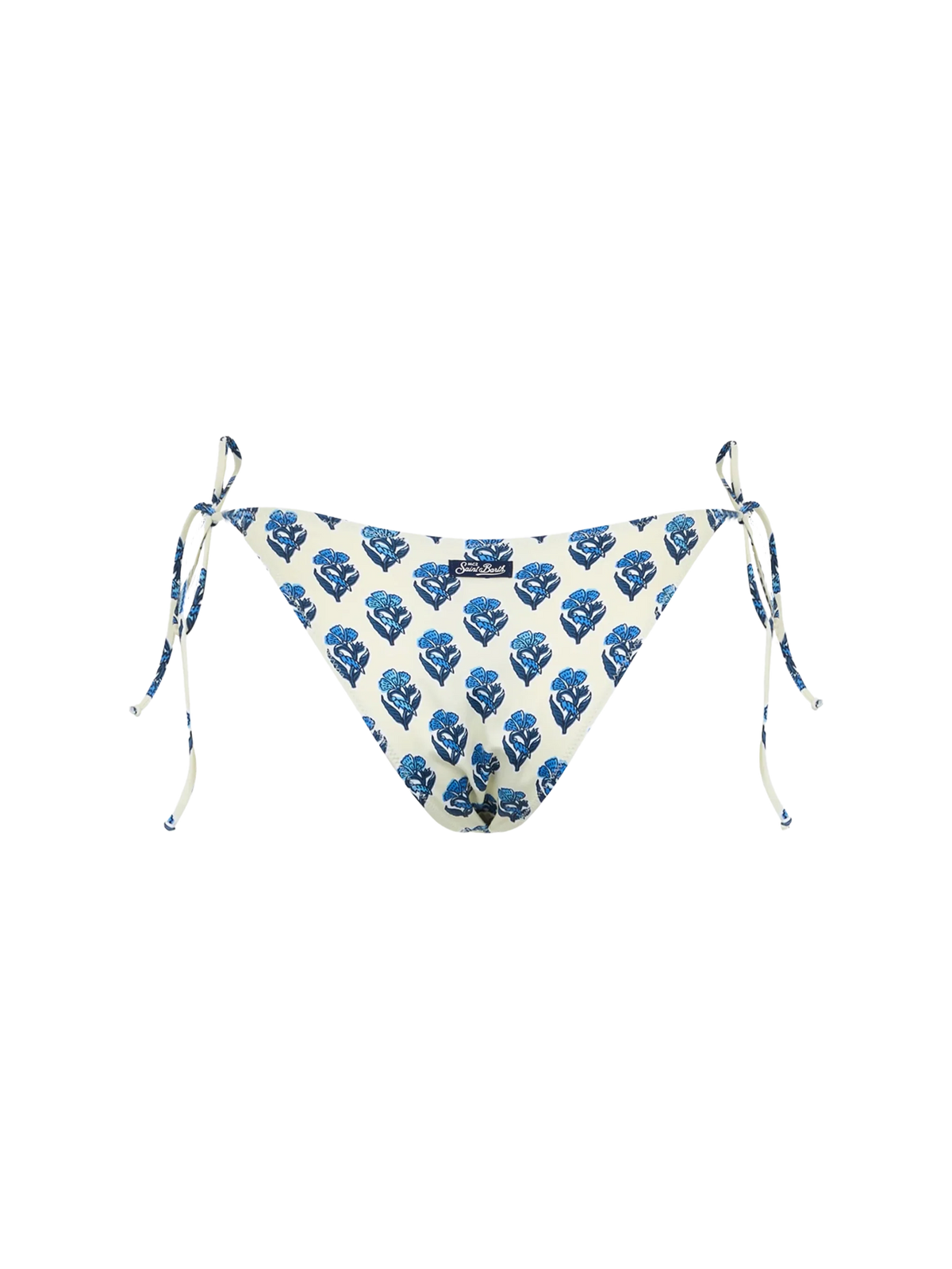 Slip mare Virgo con stampa floreale Jaipur su fondo bianco panna