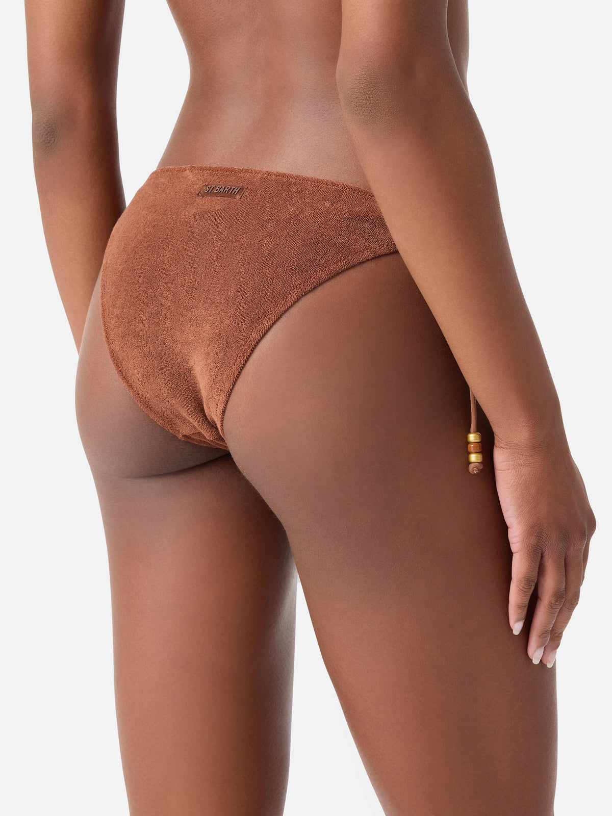 Bikini Judy Virgo bralette in tessuto effetto spugna marrone