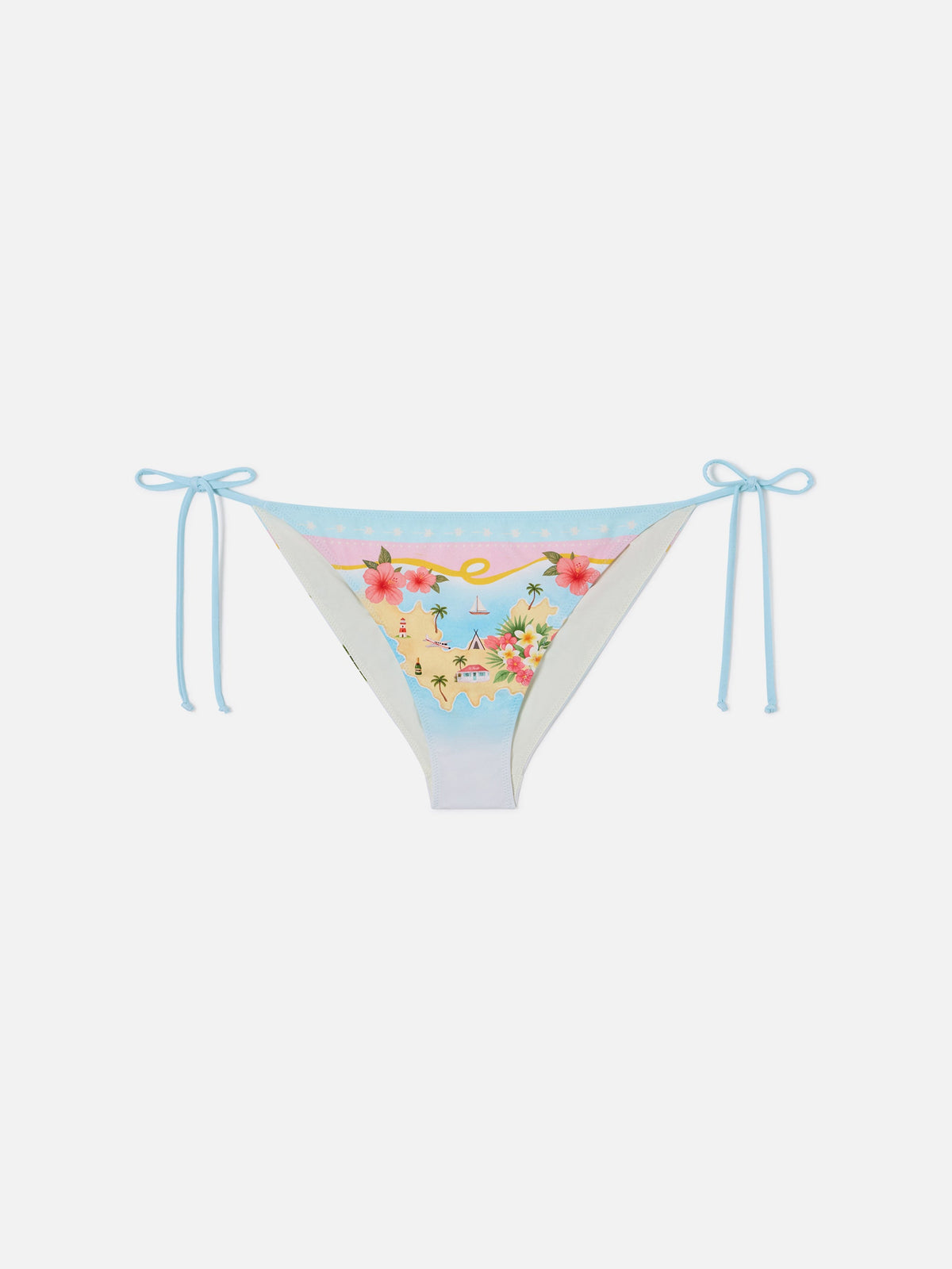 Slip mare Virgo classico con stampa mappa St. Barth