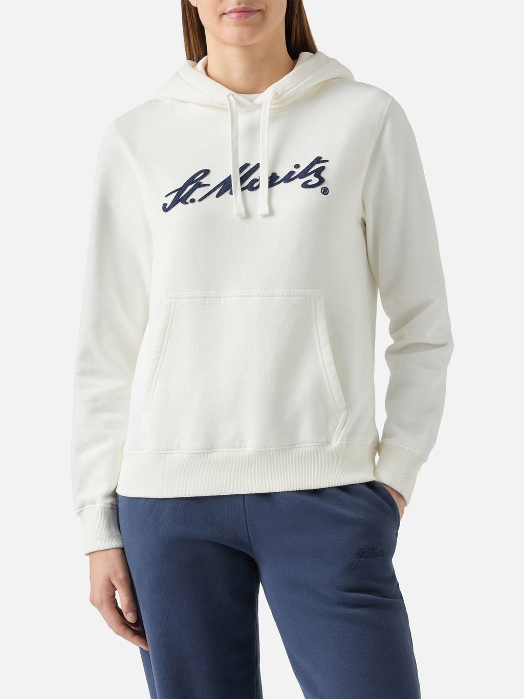 Felpa con cappuccio Virginia bianco panna patch St. Moritz product image 2