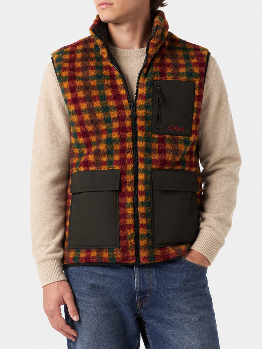 Gilet Wanaka a quadri in sherpa