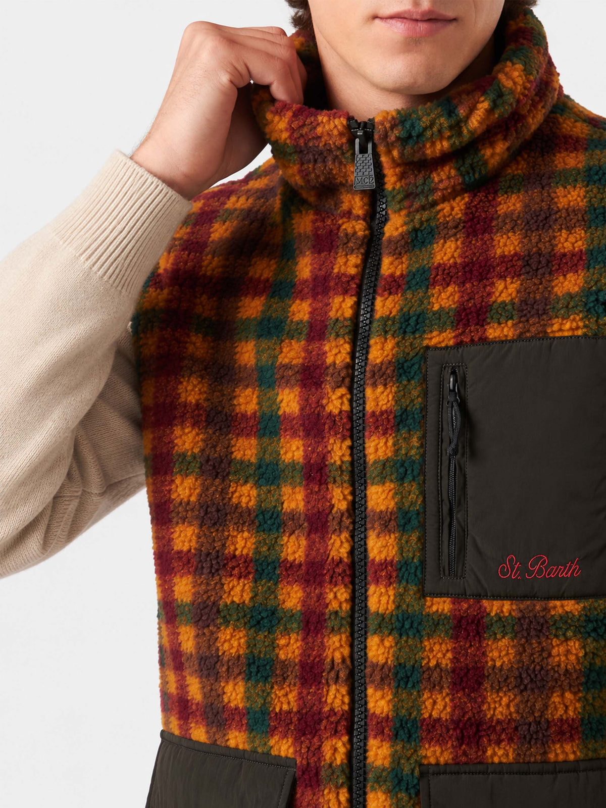 Gilet Wanaka a quadri in sherpa