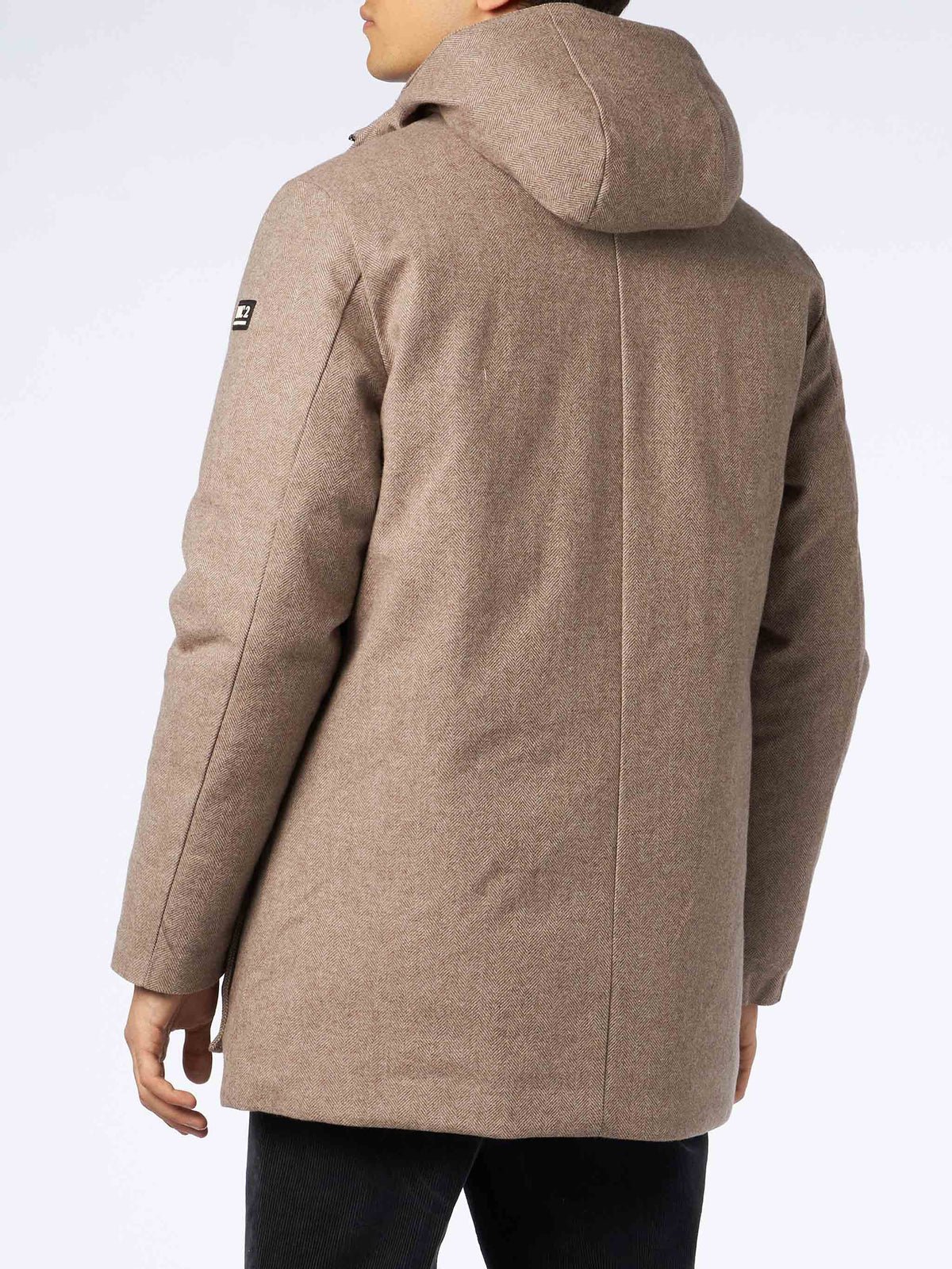 Parka Voyager beige a spina di pesce con cappuccio product image 3
