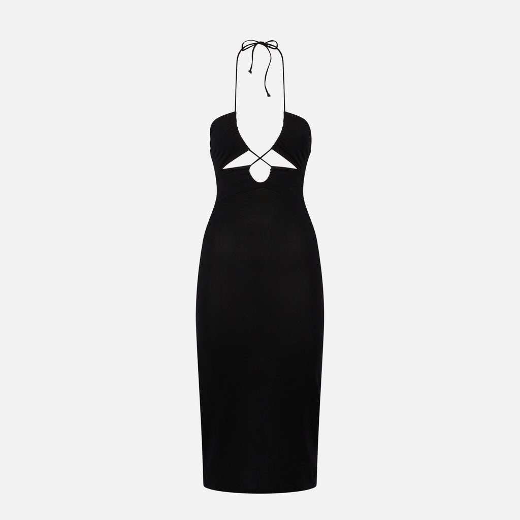 Abito Farah nero con cut-out