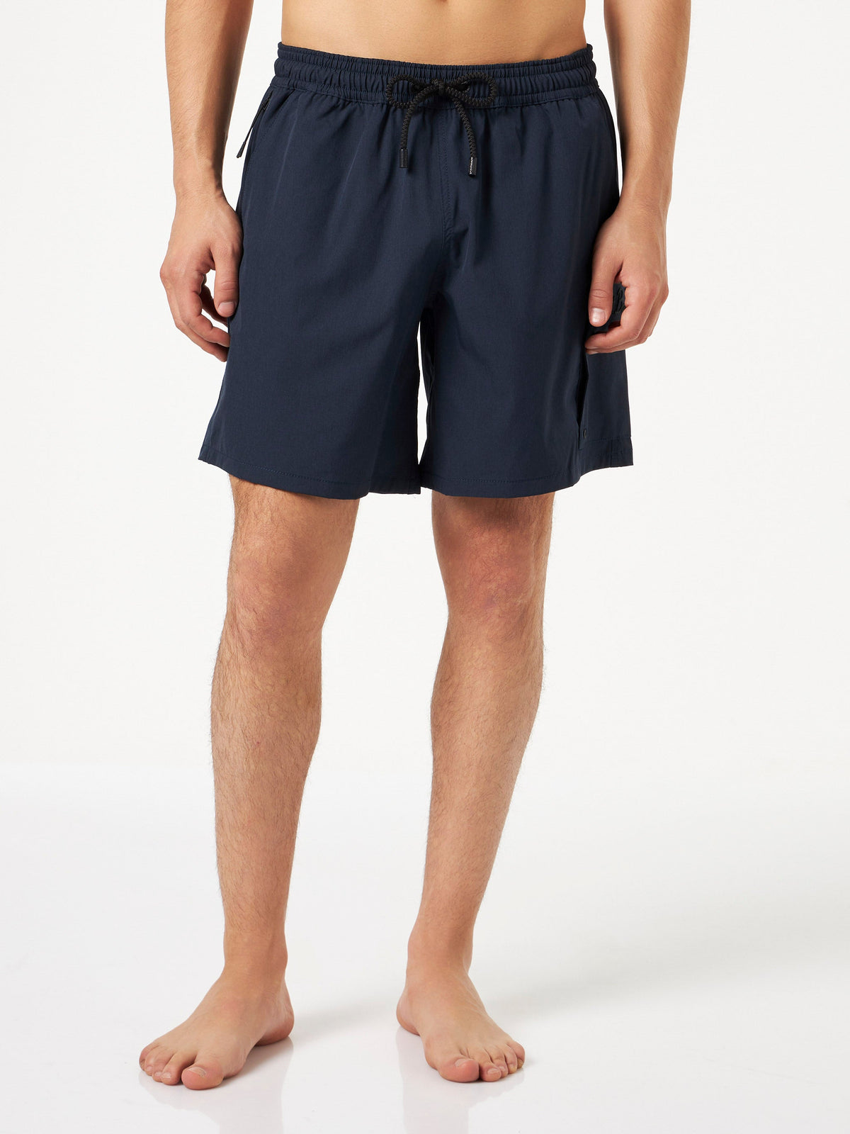 Costume mare Comfort Travel blu navy con ricamo palma