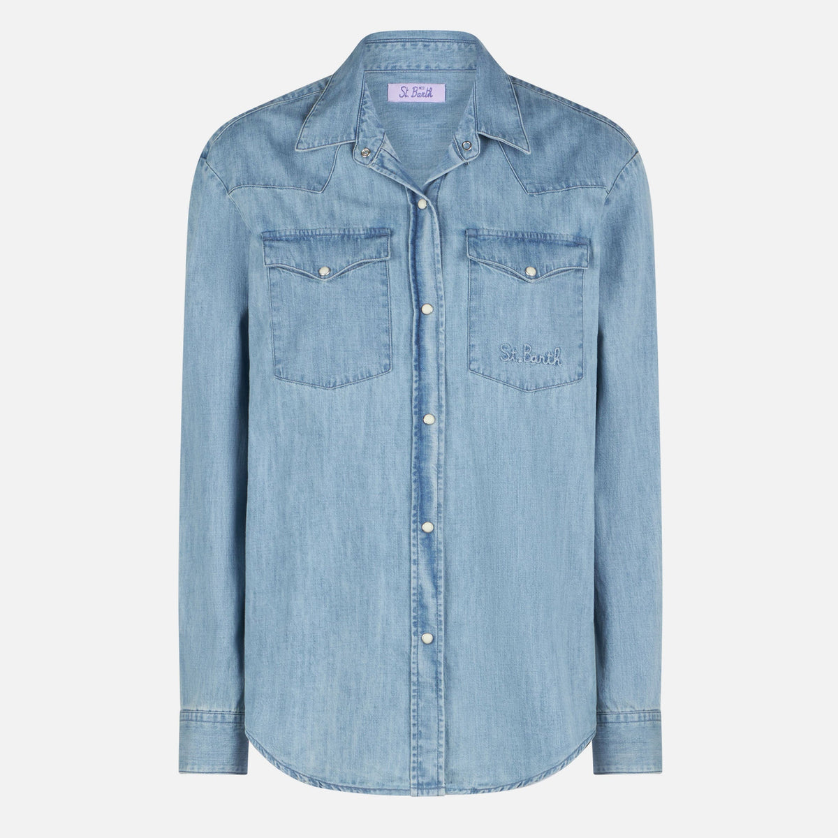 Camicia western Amaya Tex azzurra in denim product image 4