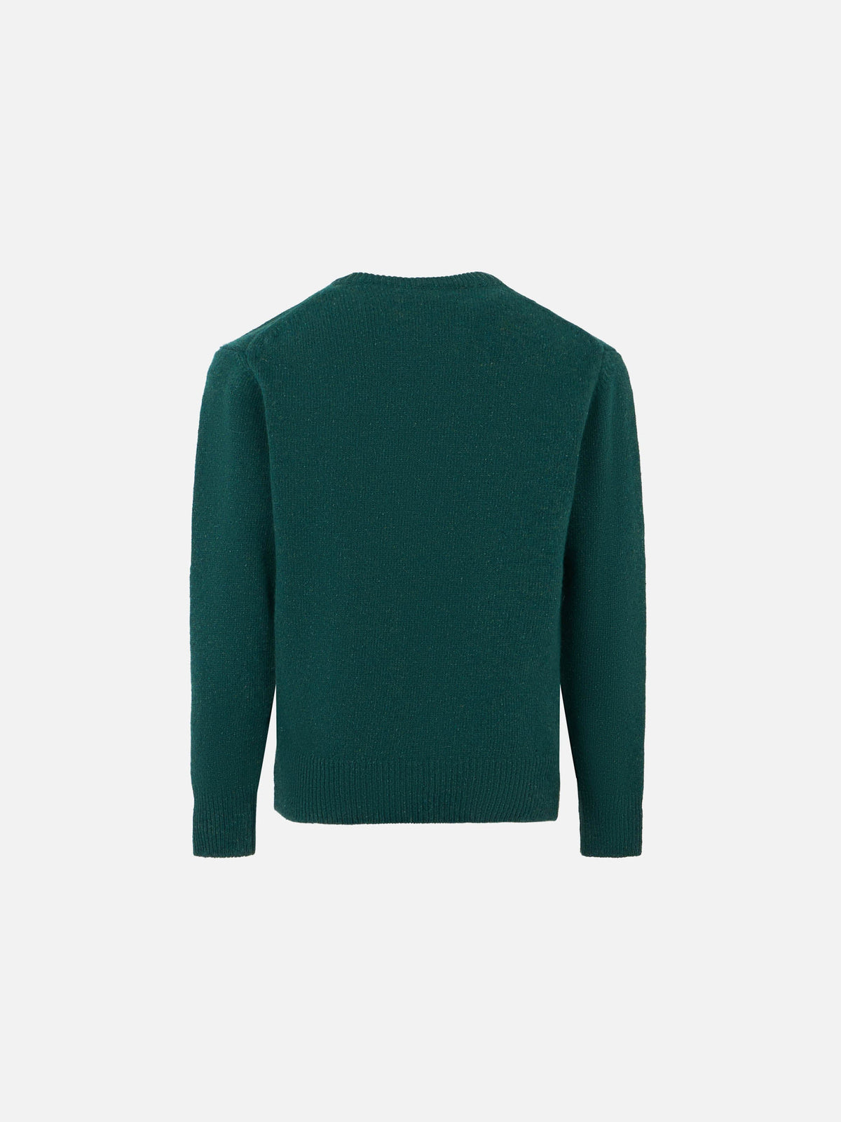 Maglione Douglas verde donegal con jacquard cane country e ricamo St. Barth Country Club