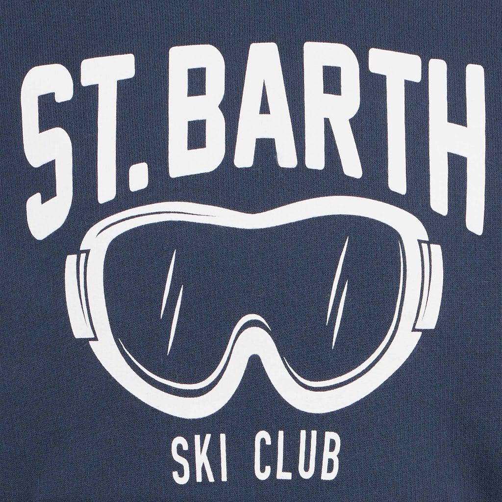 Felpa con cappuccio Oliver blu navy stampa St. Barth Ski product image 3