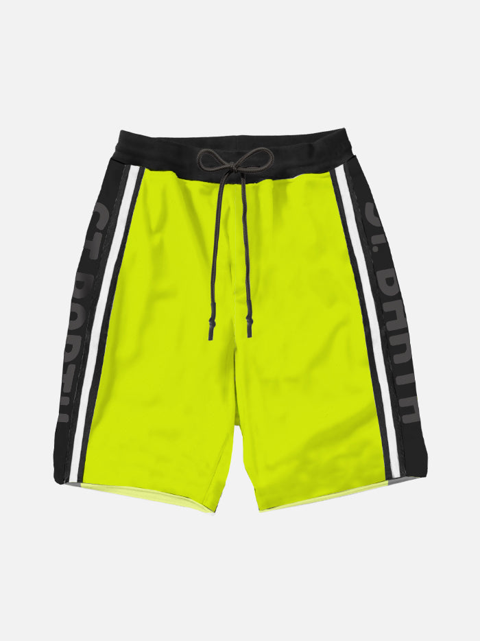 Costume mare Malibu Jr giallo con bande laterali nere