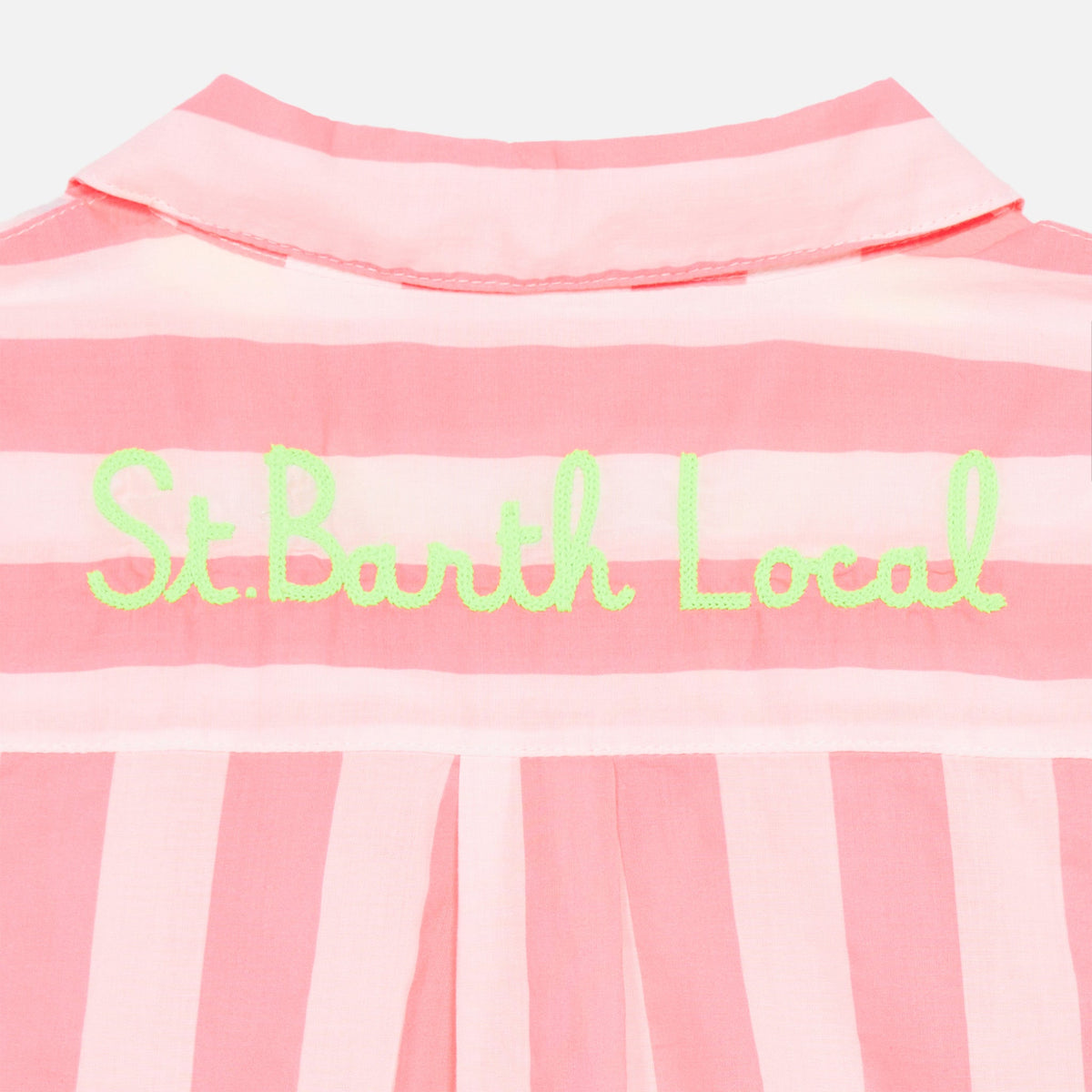 Camicia Mini Brigitte a righe bianche e rosa con ricamo St. product image 3
