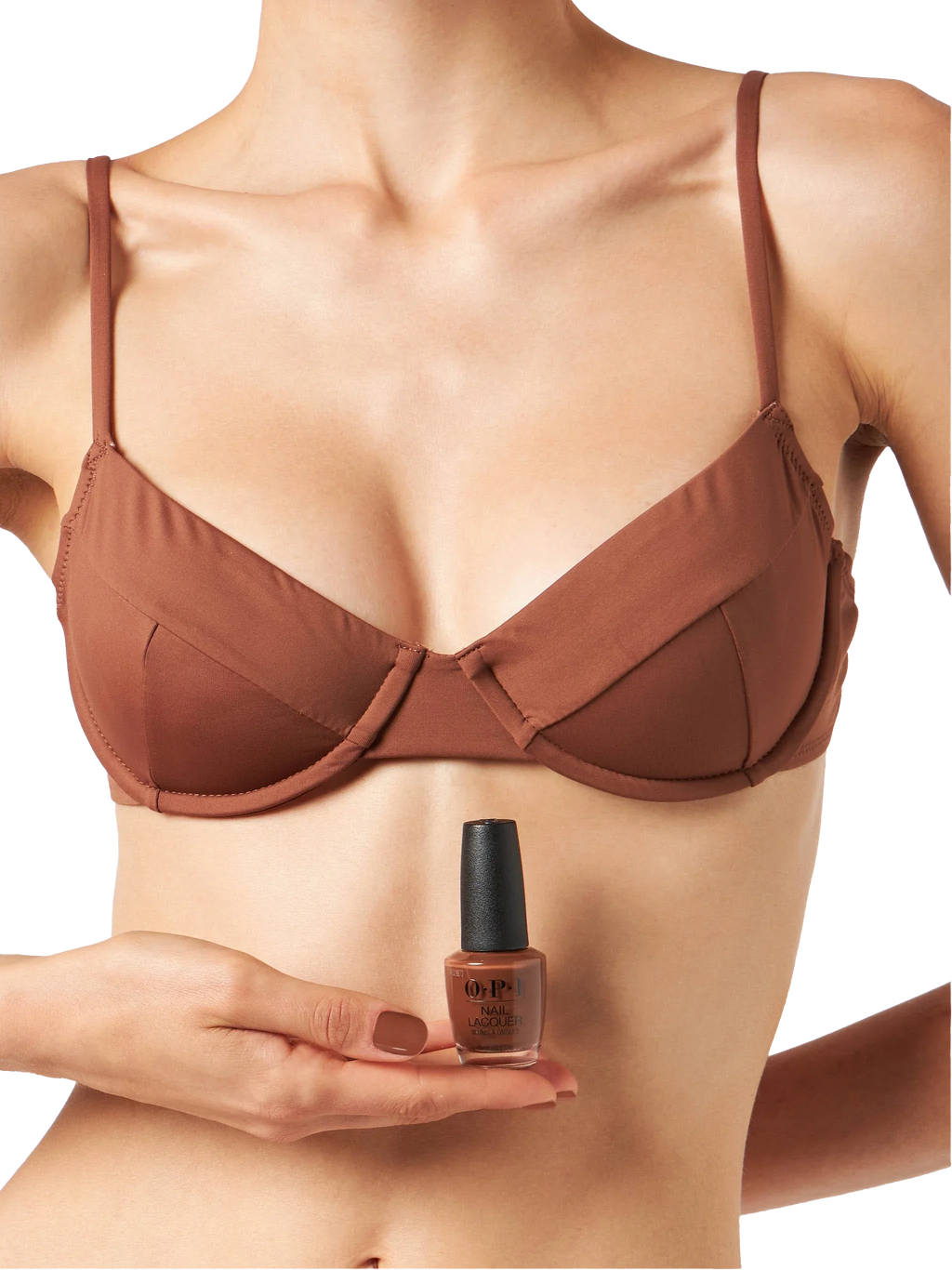 Top bikini Bea marrone con ferretto