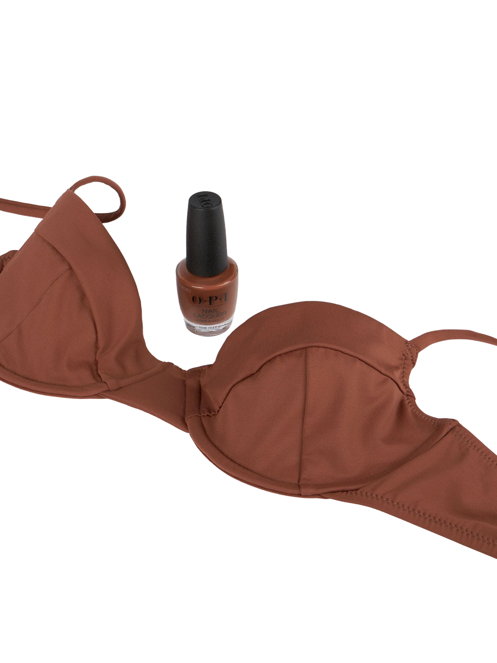 Bikini Bea Virgo bralette con ferretto marrone tinta unita