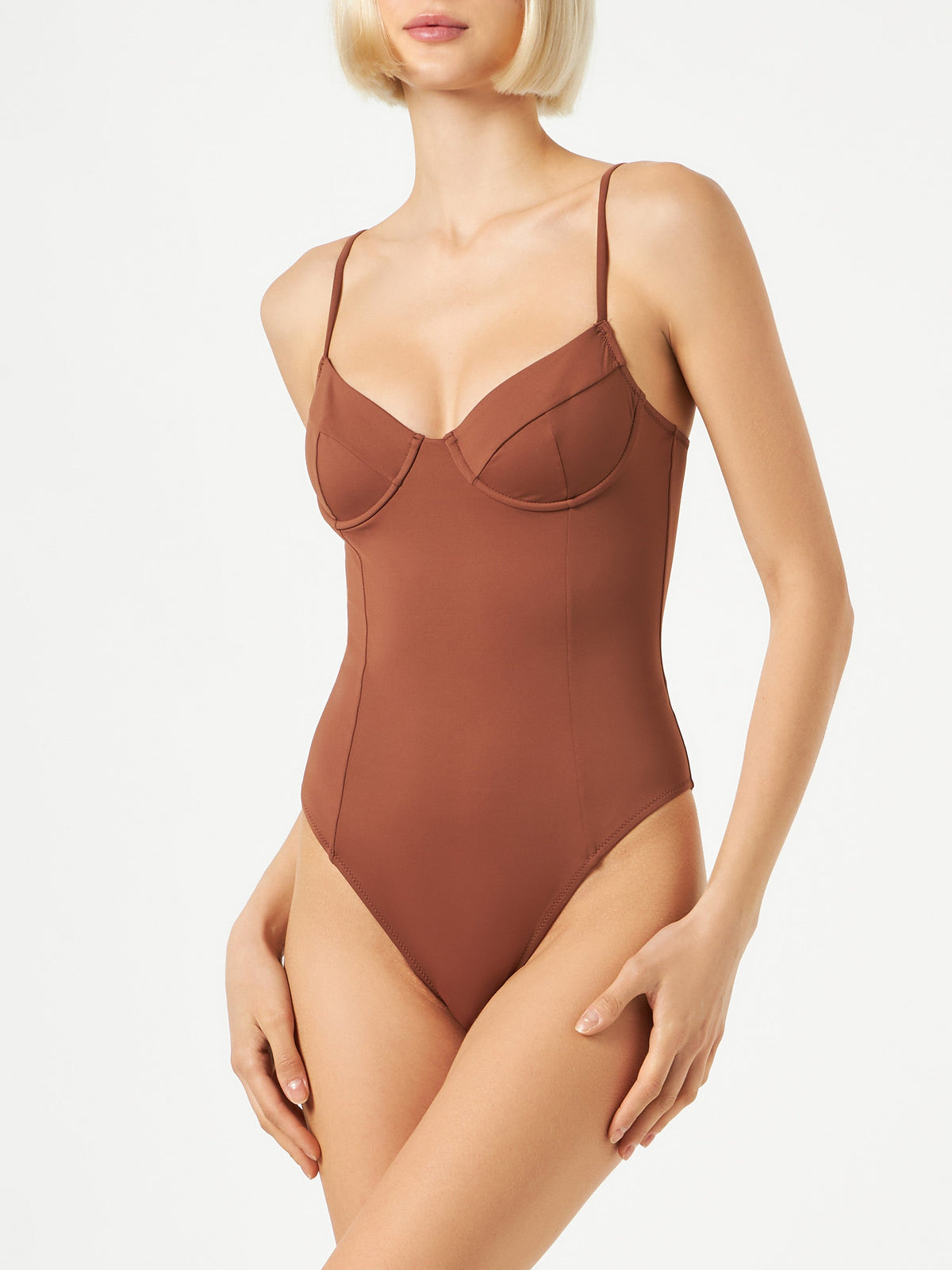 Costume intero Margaret marrone sgambato