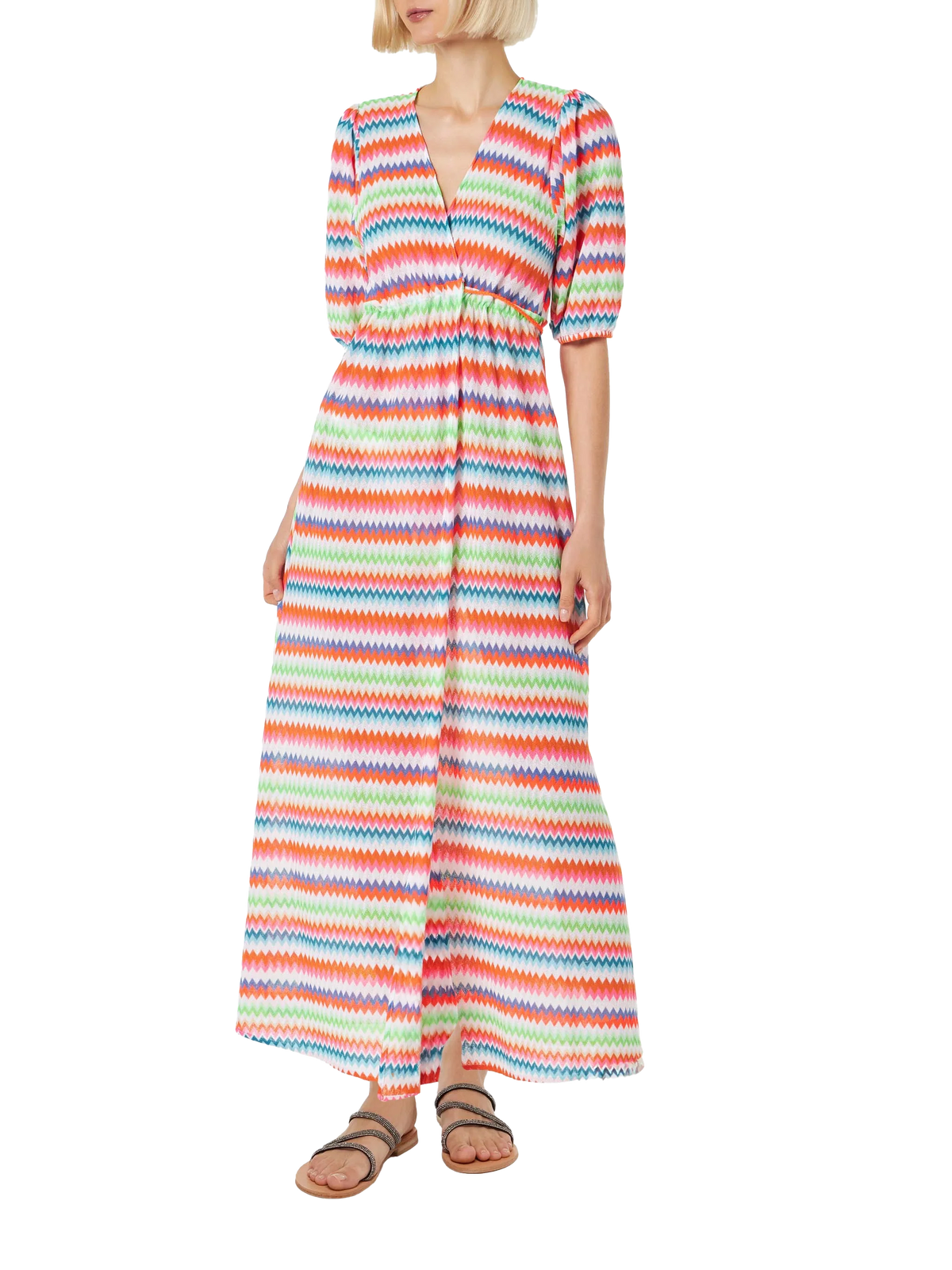 Abito lungo Bliss con motivo chevron