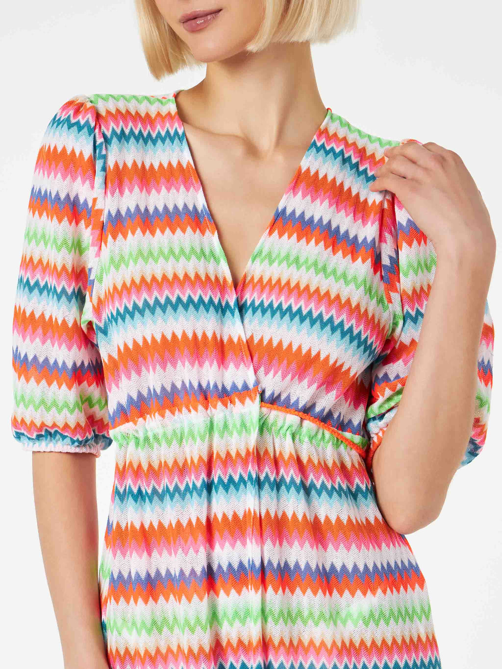 Abito lungo Bliss con motivo chevron