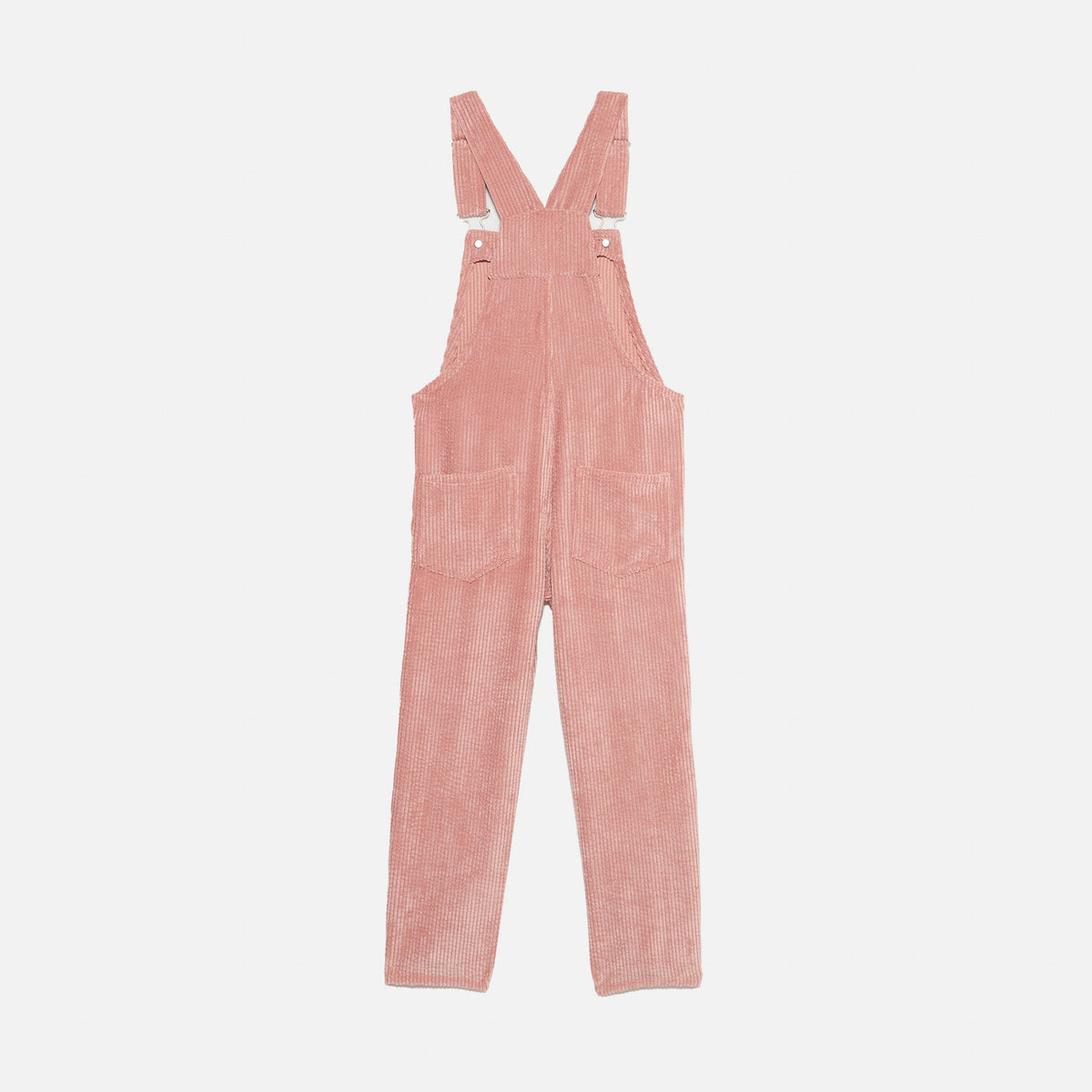 Salopette Melisse rosa in velluto a coste con ricamo logo