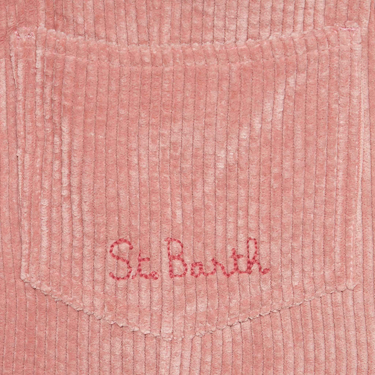 Salopette Melisse rosa in velluto a coste con ricamo logo
