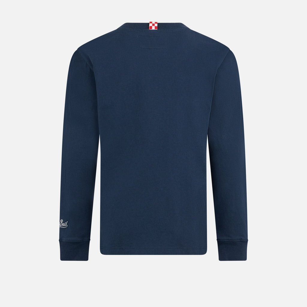 T-shirt Luton Jr blu a maniche lunghe con stampa auto di product image 3