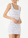 Abito a fascia Jaisal bianco in crochet
