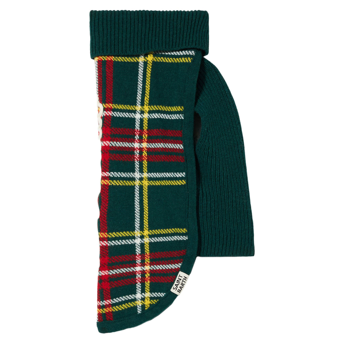 Maglione per cani Pulldoger verde scuro con ricamo Fa Freddo