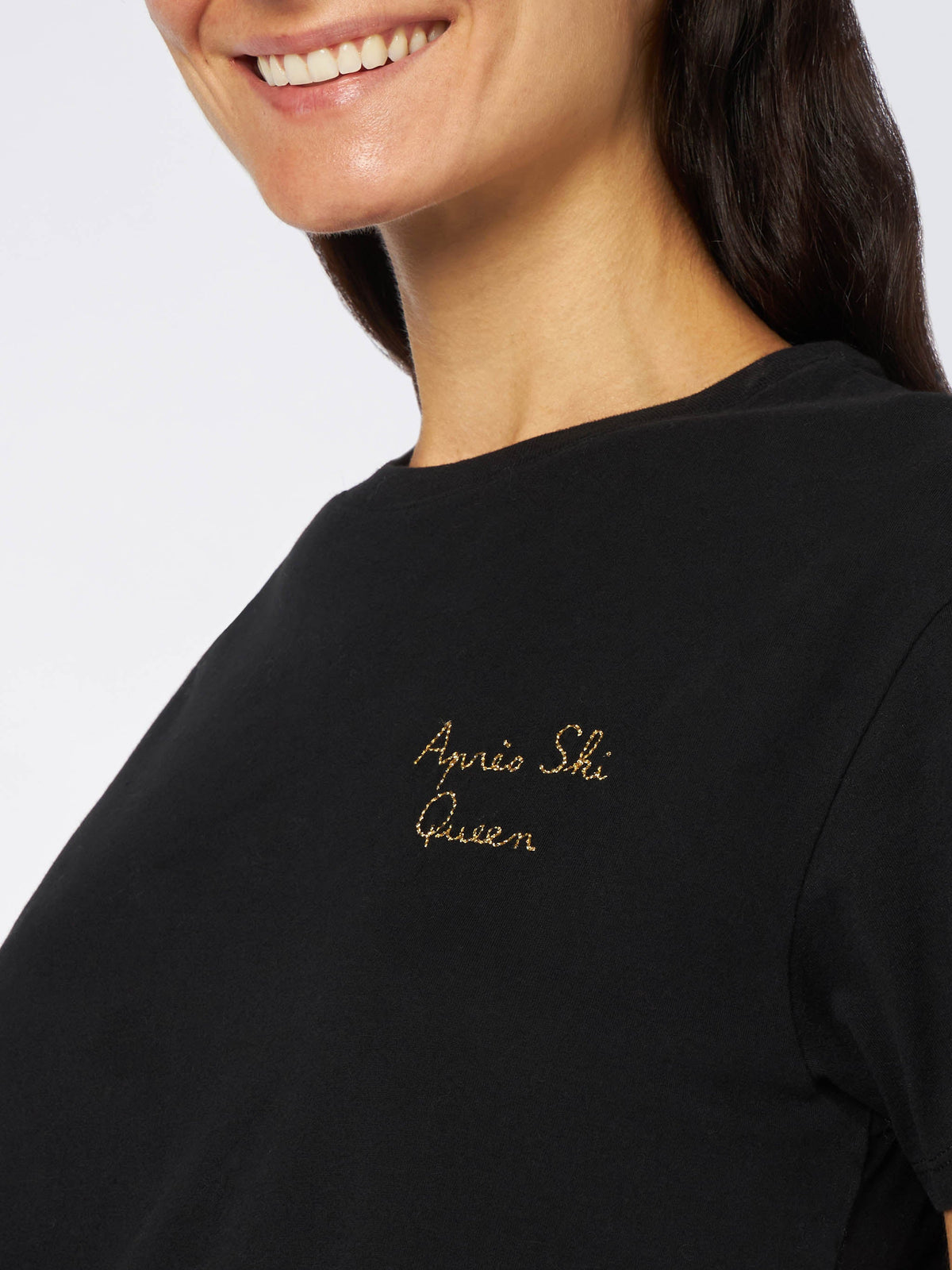 T-shirt Emilie nera con ricamo Apres Ski Queen product image 1