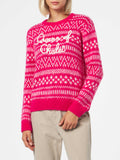 Maglia New Queen Soft fucsia con ricamo Queen of Chalet