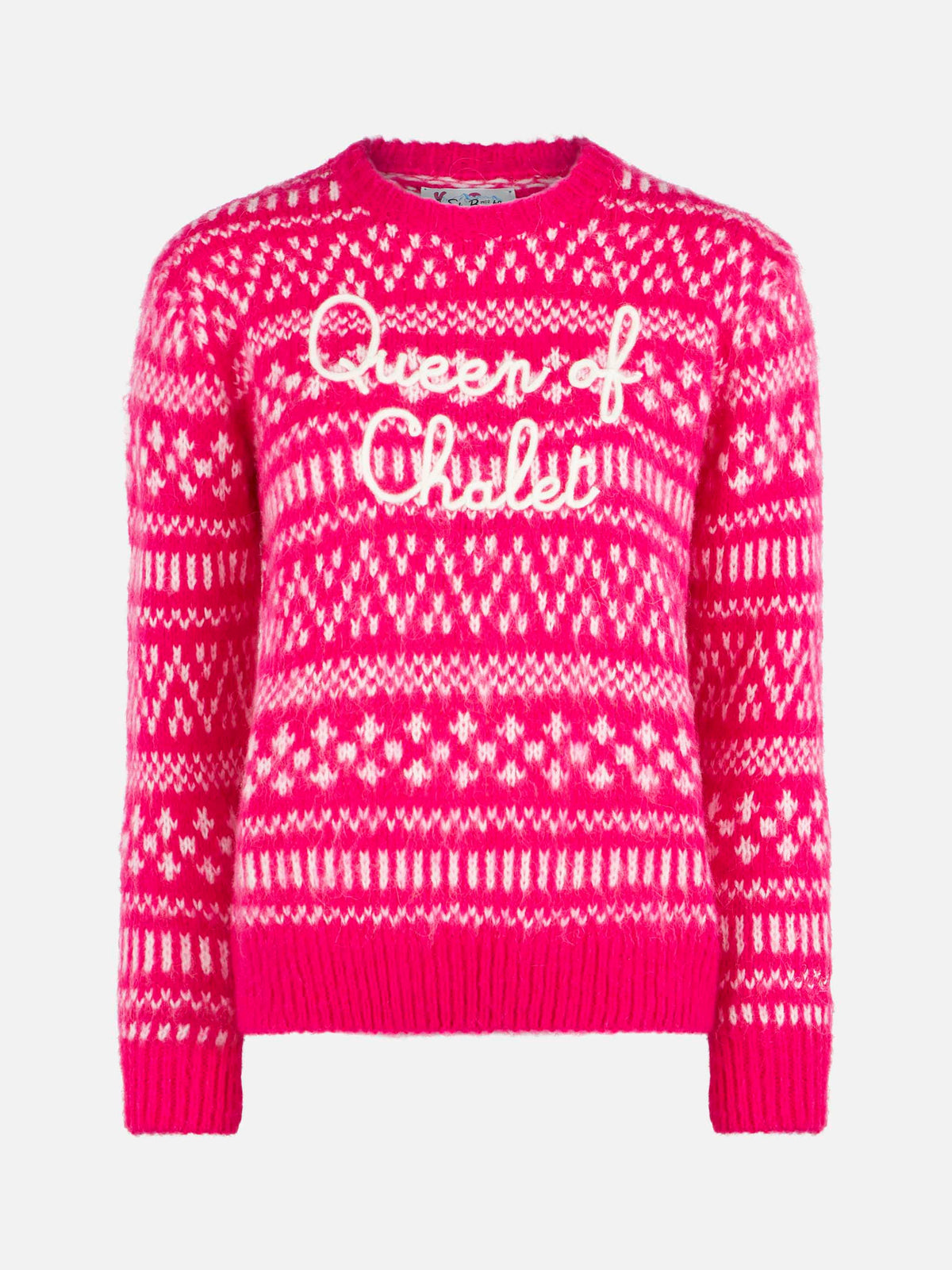 Maglia New Queen Soft fucsia con ricamo Queen of Chalet