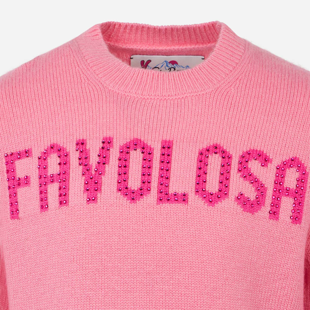 Maglia Princess rosa con lettering Favolosa in strass