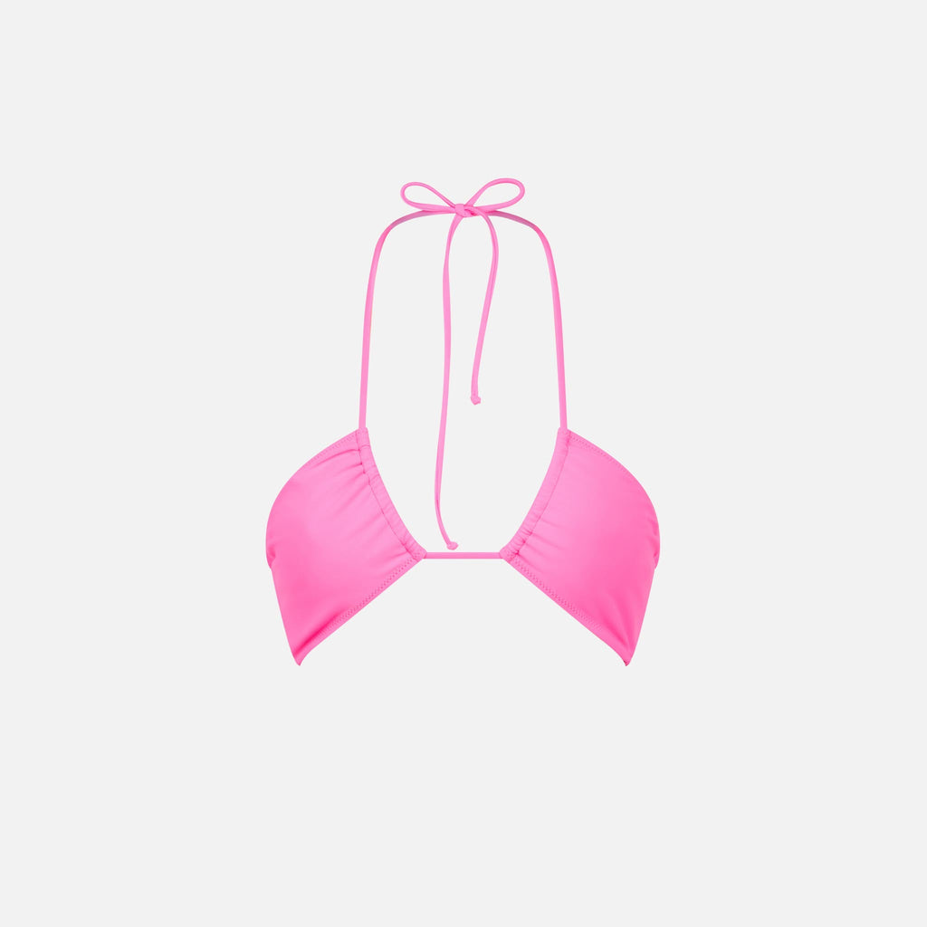 Top bikini all’americana Dahlia rosa fluo effetto spugna
