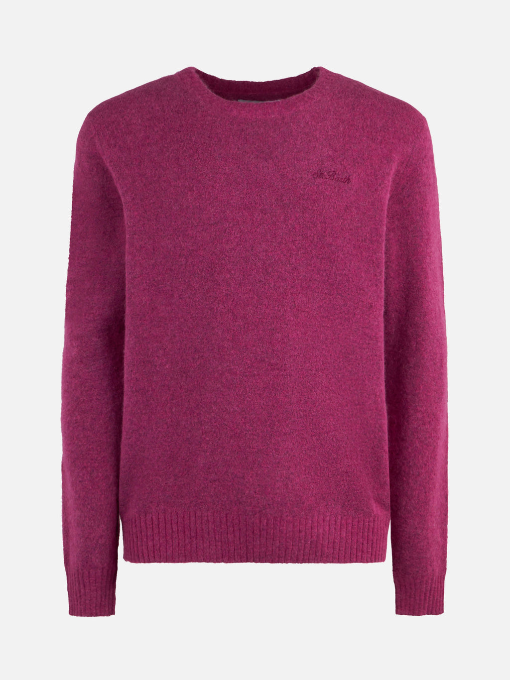 Maglia girocollo Heron fucsia con ricamo logo