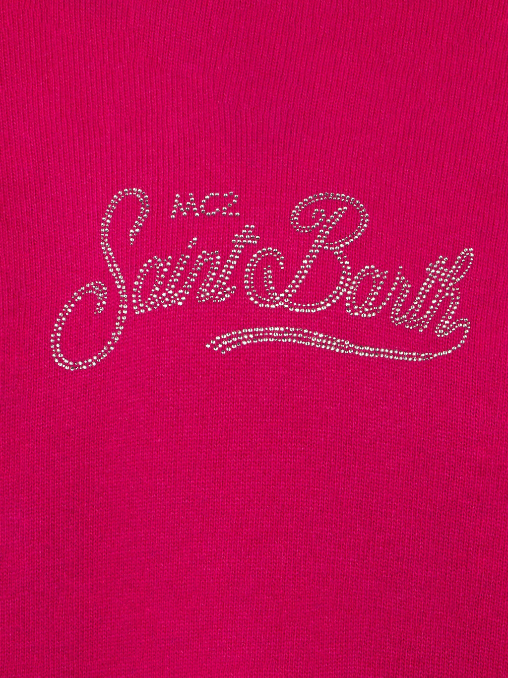 Maglia con cappuccio Meg Crop Jr fucsia ricamo in strass product image 3
