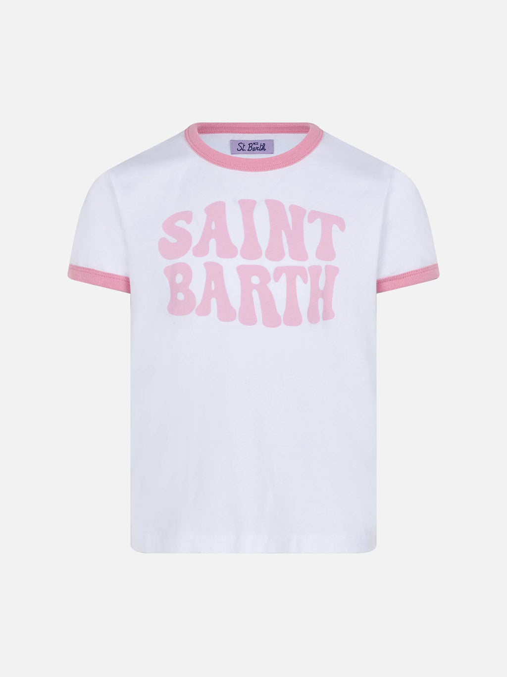 T-shirt Elly String bianca con stampa St. Barth groovy rosa product image 1