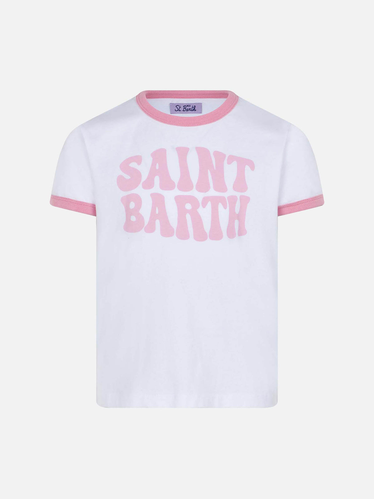 T-shirt Elly String bianca con stampa St. Barth groovy rosa product image 1