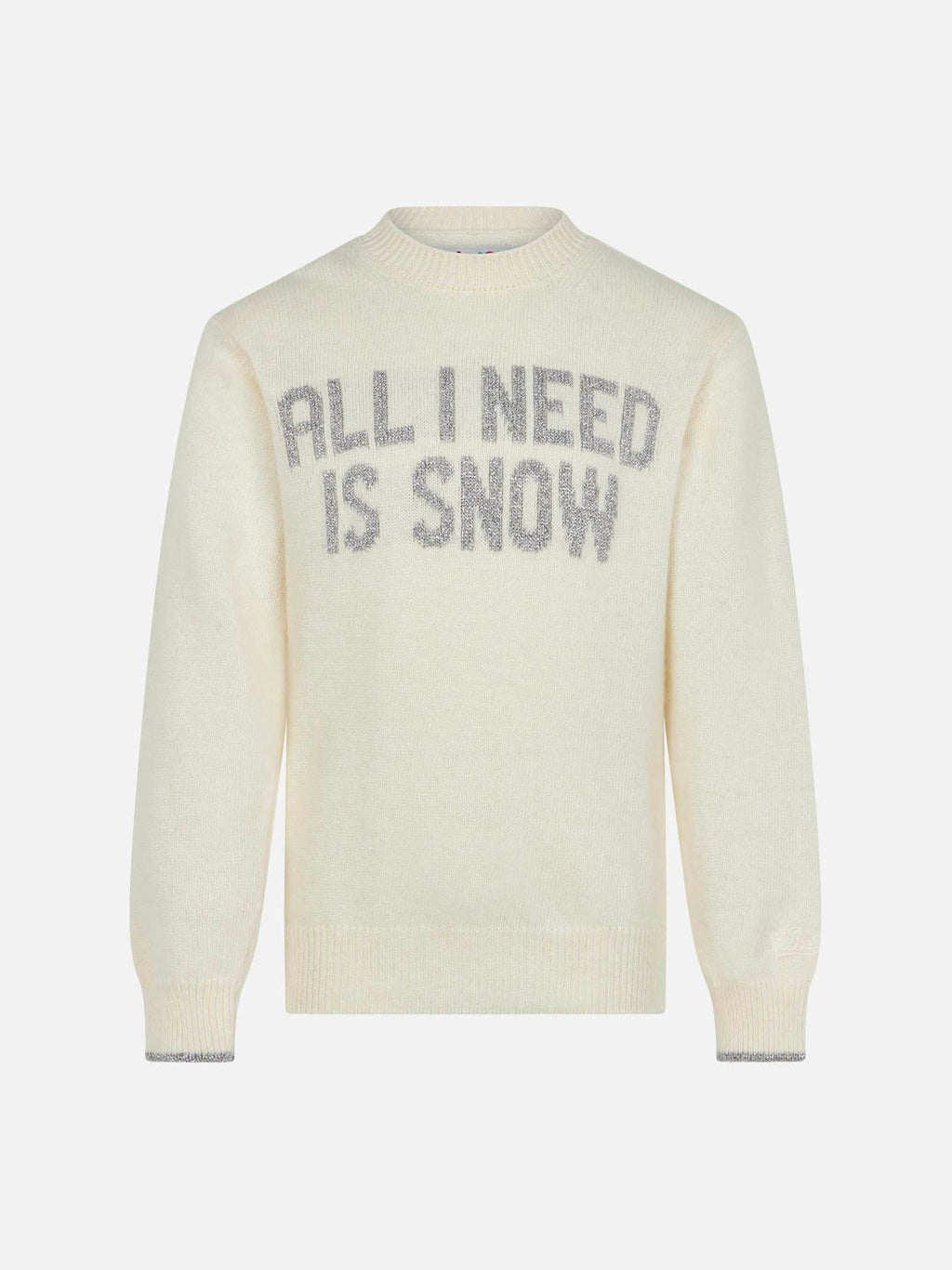 Maglia Princess bianco panna con lettering All I need is snow