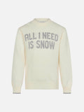 Maglia Princess bianco panna con lettering All I need is snow