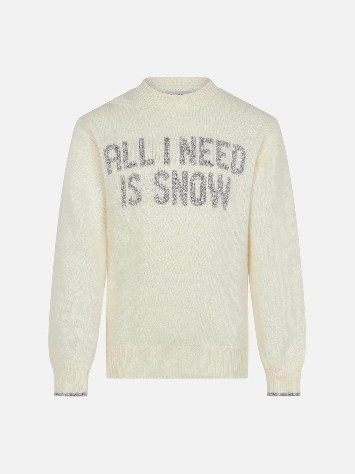 Maglia Princess bianco panna con lettering All I need is snow