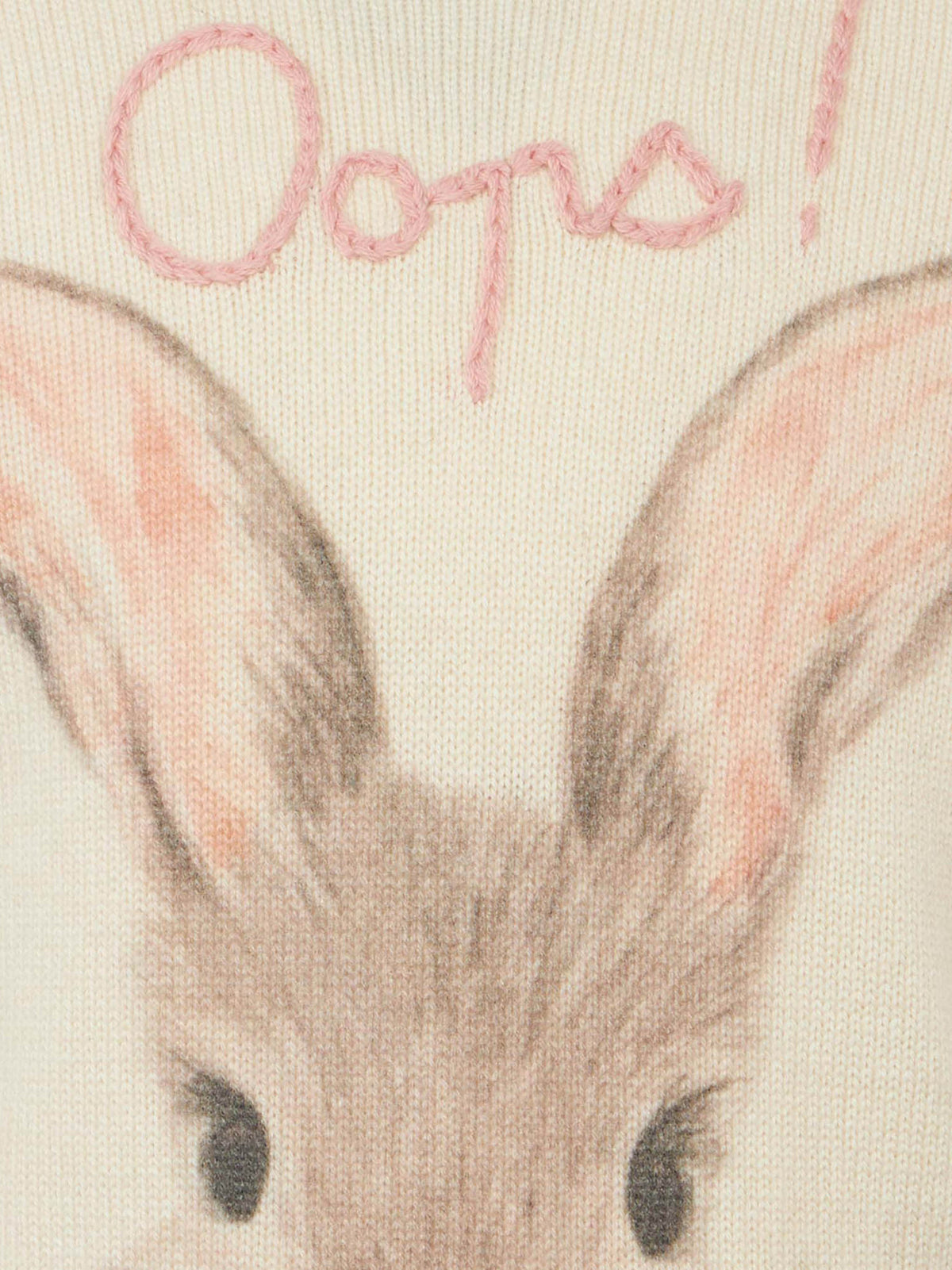 Maglia Princess bianca con stampa coniglietto e ricamo Oops!