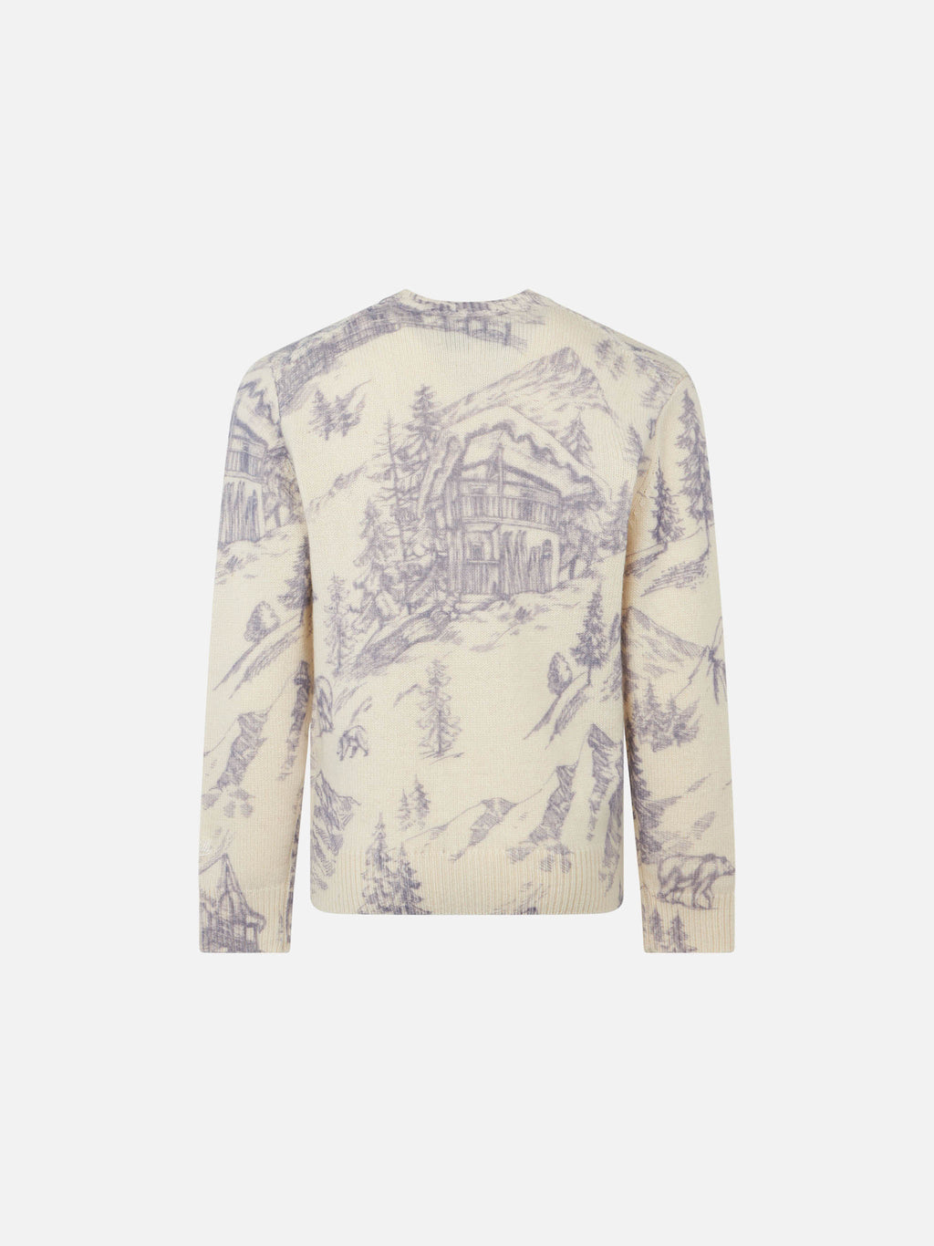 Maglia Princess bianca con stampa montagne viola e ricamo La Montagne