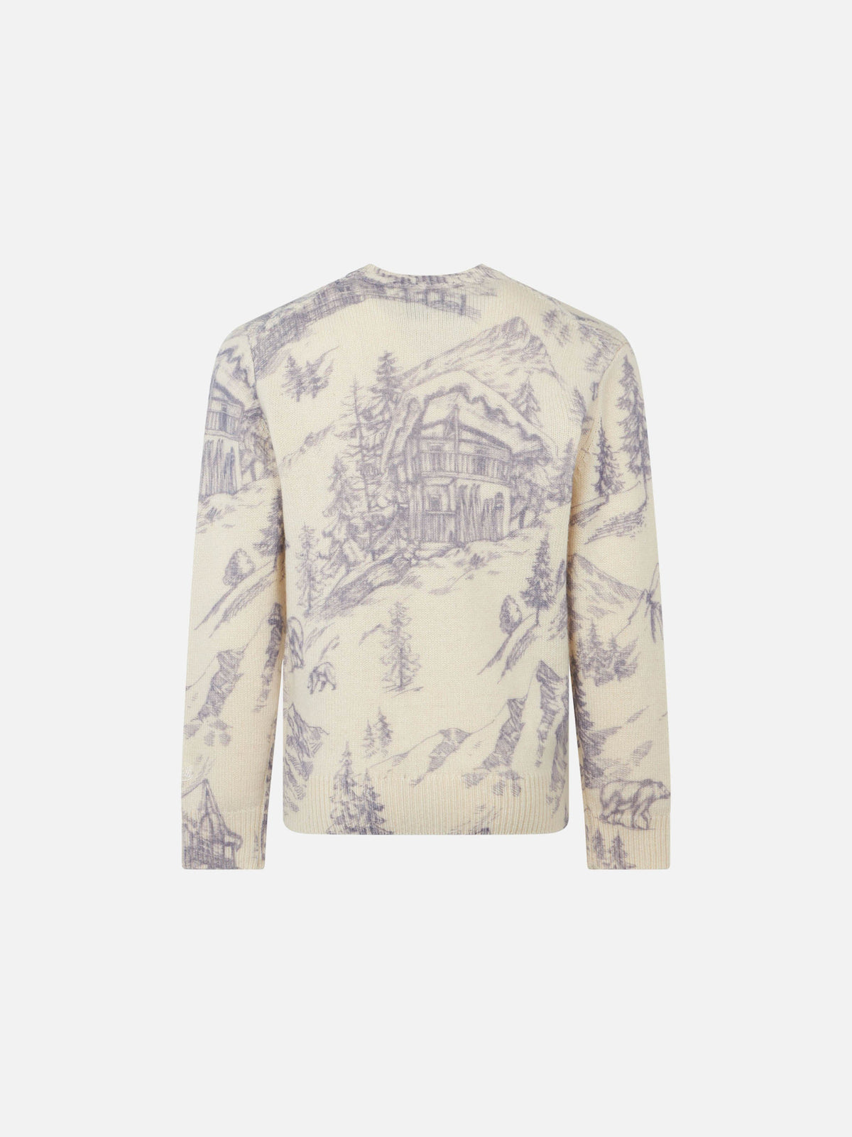 Maglia Princess bianca con stampa montagne viola e ricamo La Montagne