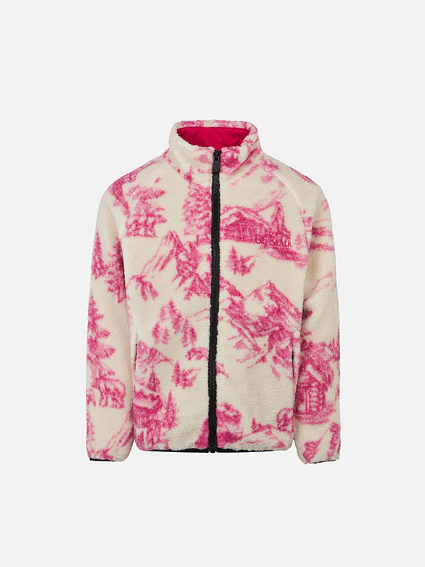 Giacca Keystone Jr bianca in sherpa con stampa toile de product image 1