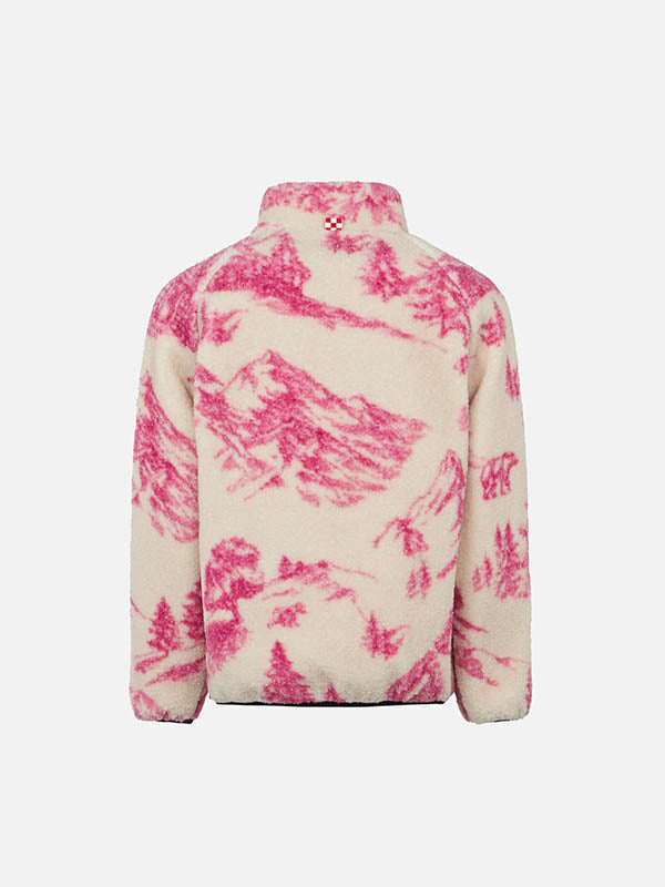 Giacca Keystone Jr bianca in sherpa con stampa toile de product image 2