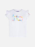 T-shirt da bambina con balza e ricamo Portami al Mare product image 1