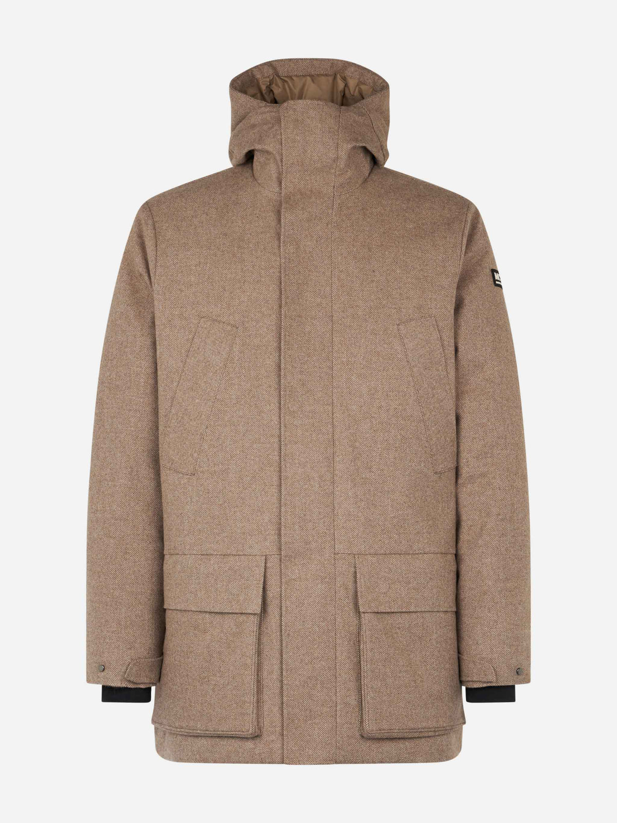 Parka Voyager beige a spina di pesce con cappuccio product image 4